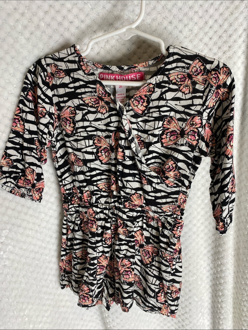 Pink House butterfly print shorts romper outfit
